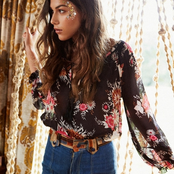 Spell & the gypsy collective Jagger blouse black S